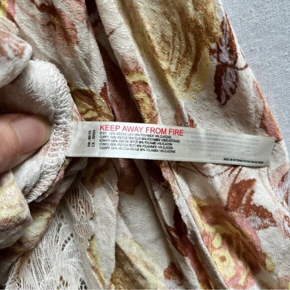 NWT Free People Everything's Rosy Florak Boho Bodysuit Sz S - Picture 8 of 11